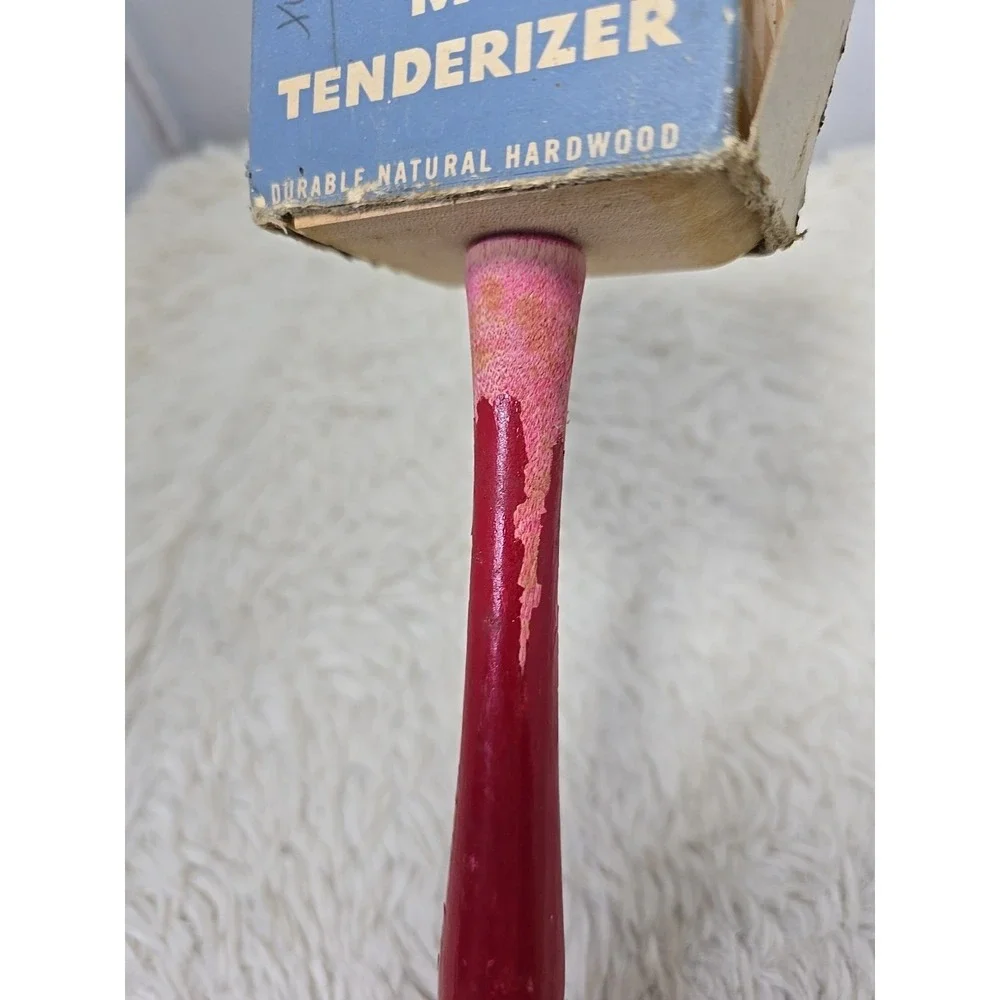 Vintage 60's MCM EKCO Meat Tenderizer‎ Mallet Hammer Wooden Red Handle